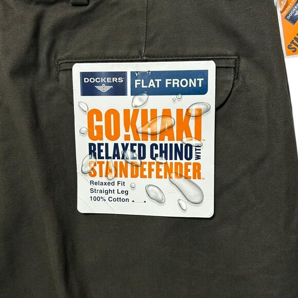 Dockers Relaxed Chino Pants NWT Men's Sz 30x30 Gray-Green Khaki Stain Defender - Picture 6 of 9